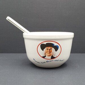 Quaker Oats Cereal Bowl with Spoon Quaker Man Oatmeal Bowl Soup Bowl